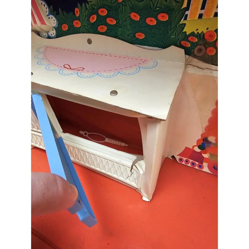 Mattel Cheerful Tearful Nursery Baby Doll Playset Case Bed Chair 1965 Vintage